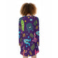 "Monster Mania Long-Sleeve Dress – Fun, Playful, and Comfortable"