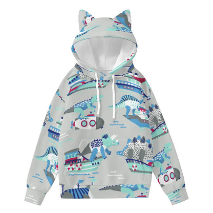 Dino Adventures Cat Ear Hoodie – Cozy Fun for ABDLs