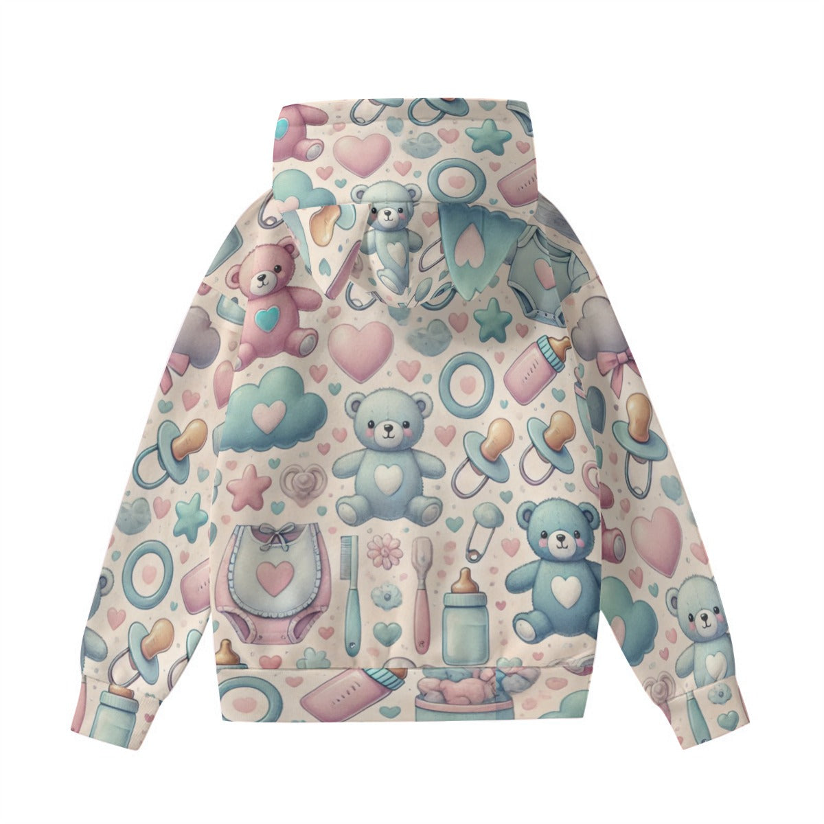 ✨ Cute ABDL Kawaii Pastel Hoodie with Cat Ears – Cozy & Playful Baby-Themed Sweatshirt 🍼💖