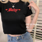 Cute Baby Embroidered Crop Top T Shirt