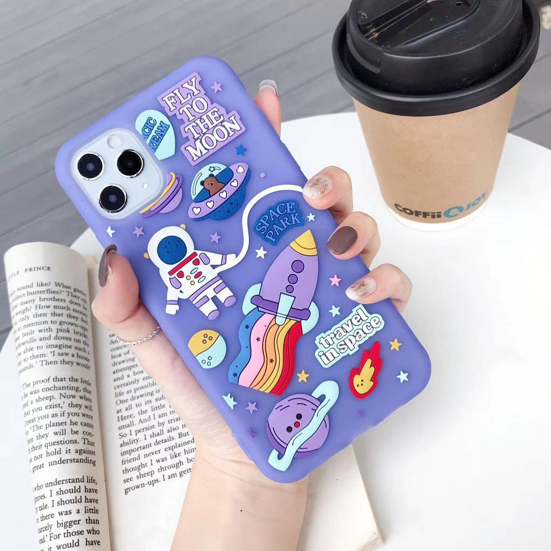 Fly To The Moon Astronaut Rocket iPhone Case