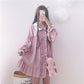 Pink Ruffles Loose Autumn Dress