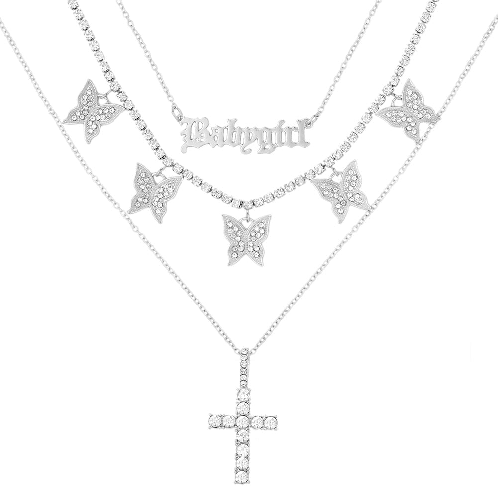 Cute Butterfly Charms Babygirl Pendant Necklace