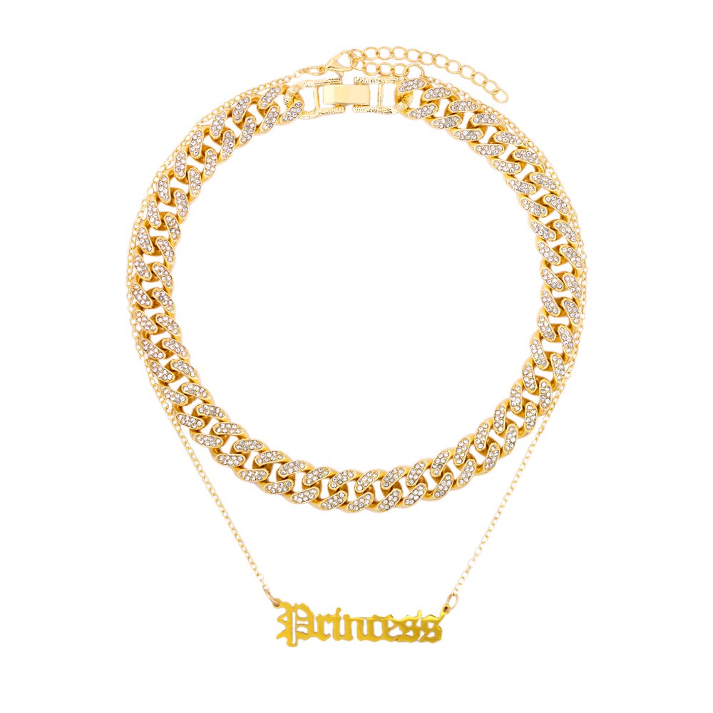 Multilayer Crystal Charms Necklaces