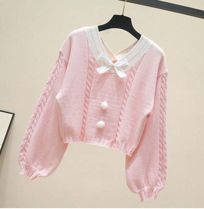 Cute Vintage Style Bow Sweater