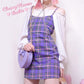 Cute Purple Plaid Mini Dress