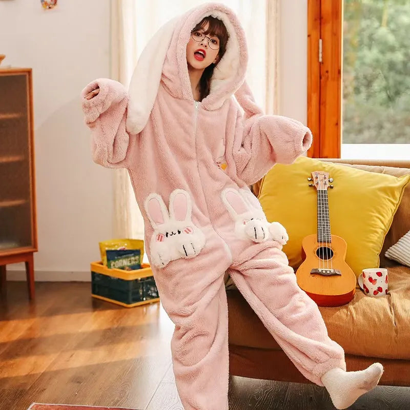 ✨ Hop into a World of Comfort and Cuteness with Our ABDL One-Piece Cute Bunny Onesie Pajamas ✨