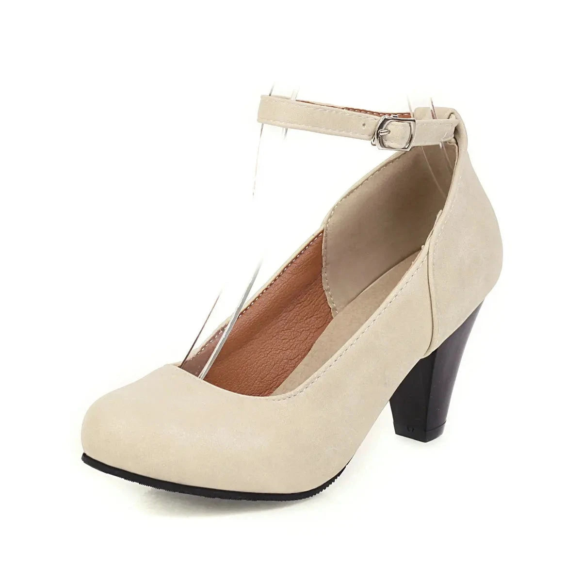 Innocent Ankle Strap Leather Pumps
