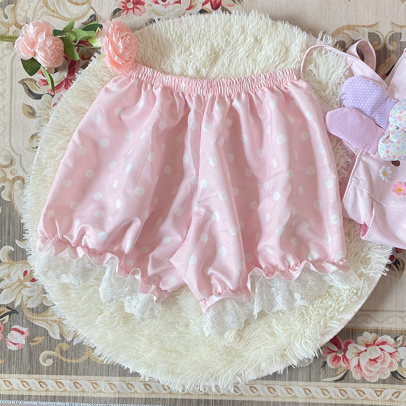 ABDL Lace Trimmed Dotted Ruffles Bloomers