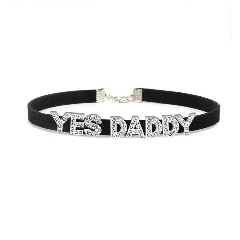 Rhinestone Daddy Choker Necklace