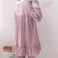 Pink Ruffles Loose Autumn Dress