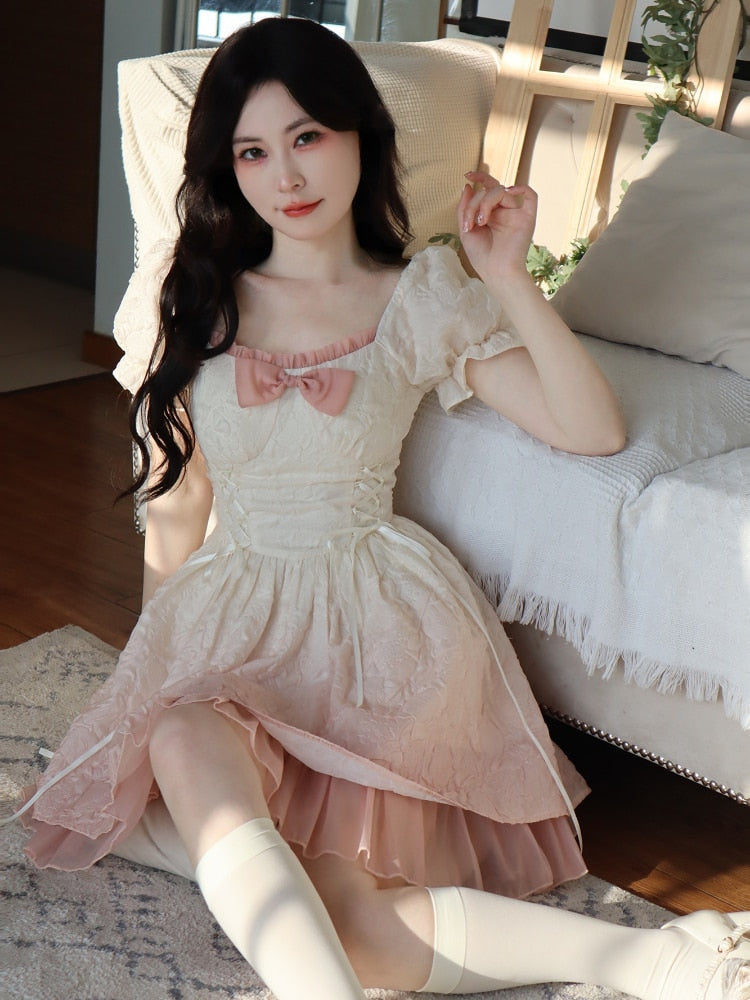 Cute Puff Sleeves Lolita Style Dress