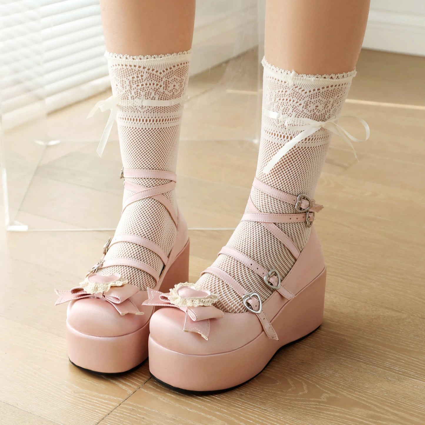 ABDL Thick Sole Silk Mary Jane Shoes