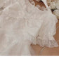Puff Sleeves White Lace Dress