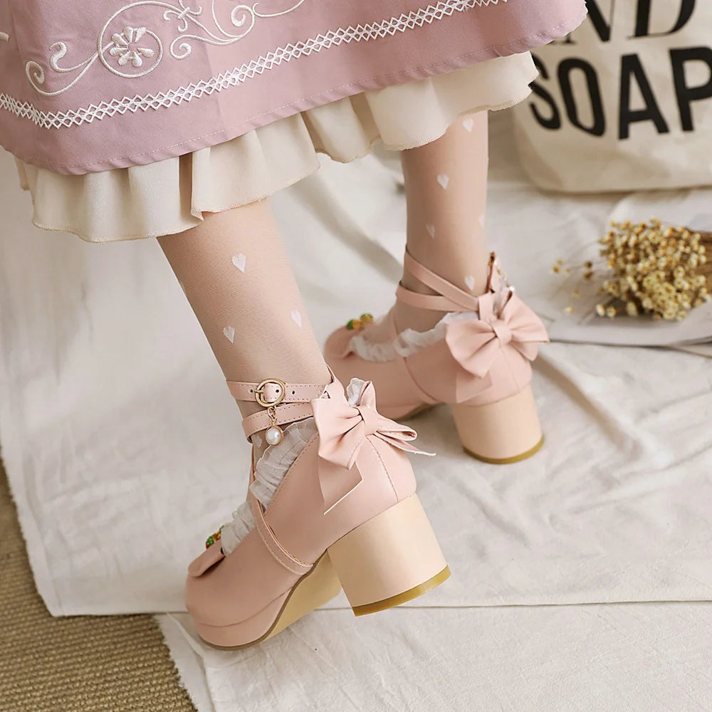 ABDL DDLG Bow Princess Mary Jane Shoes