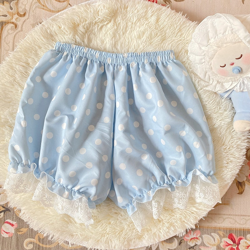 ABDL Lace Trimmed Dotted Ruffles Bloomers