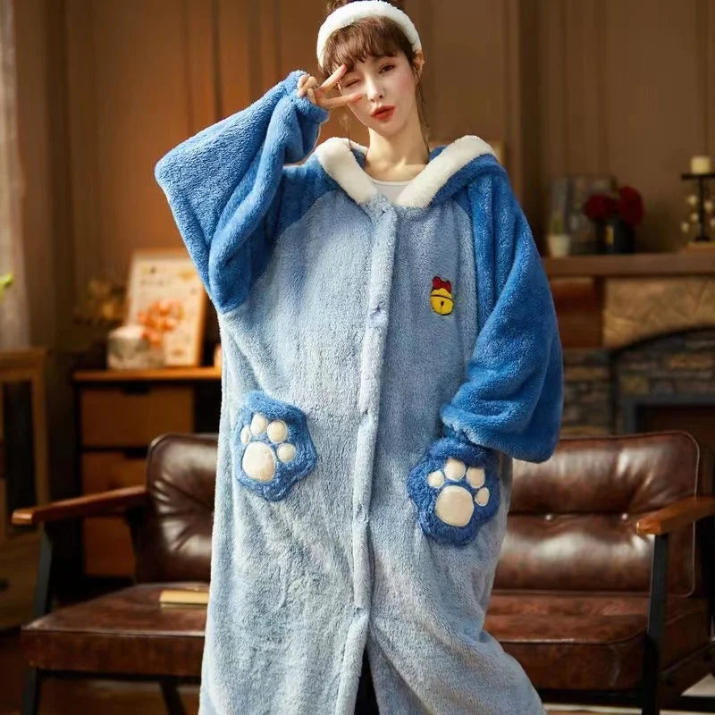 ABDL Cute Pajamas With Cat Ears Hood