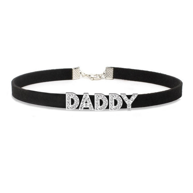 Rhinestone Daddy Choker Necklace