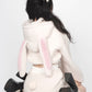 Cute Two-piece Fluffy Skirt + Rabbit Hooded Top Set