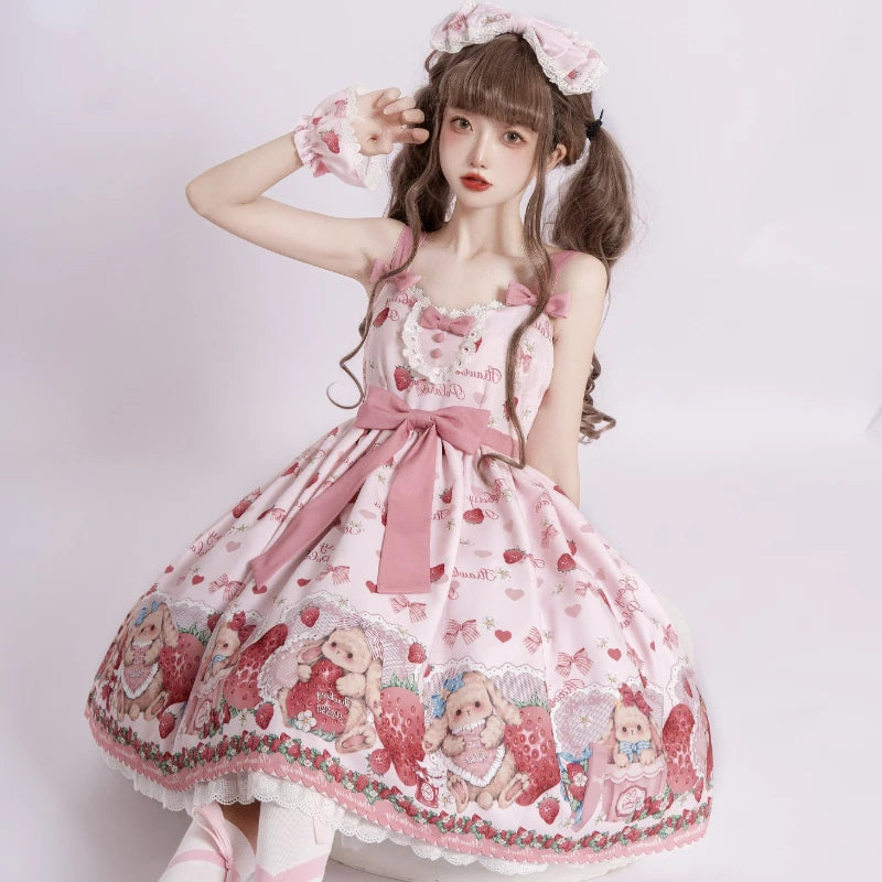 ABDL Cute Strawberry Rabbit Dress