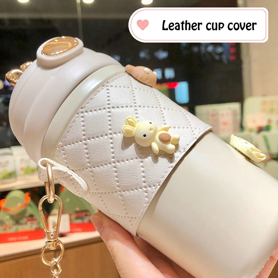 ✨ Stay Hydrated in Style with Our Cute Sippy Cup with Leather Sleeve and Strap ✨