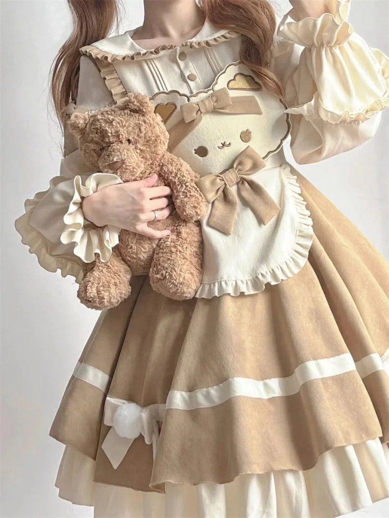 ABDL Cute Peter Pan Collar Bear Dress