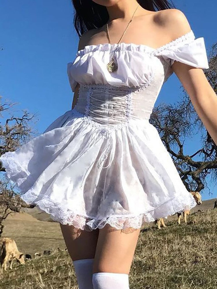 Long Puff Sleeve Mini Dress