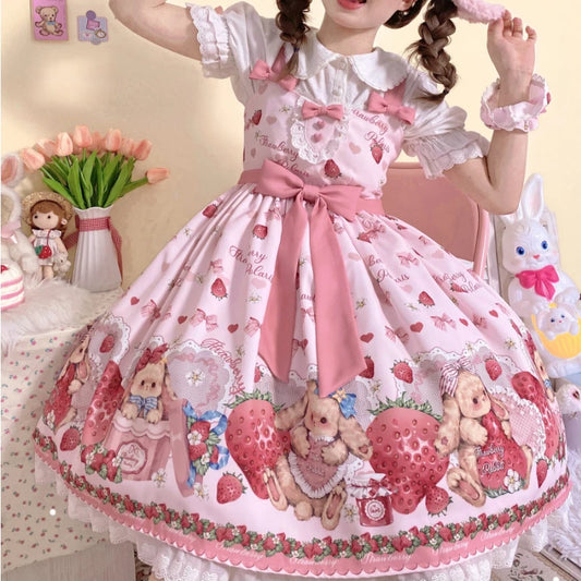 ABDL Cute Strawberry Rabbit Dress