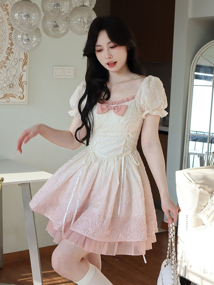 Cute Puff Sleeves Lolita Style Dress