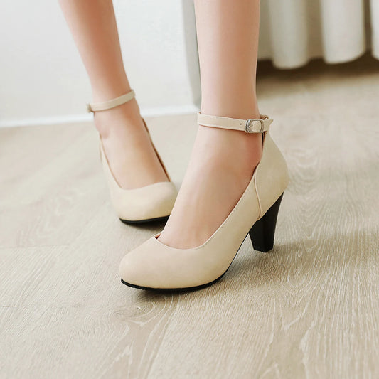 Innocent Ankle Strap Leather Pumps