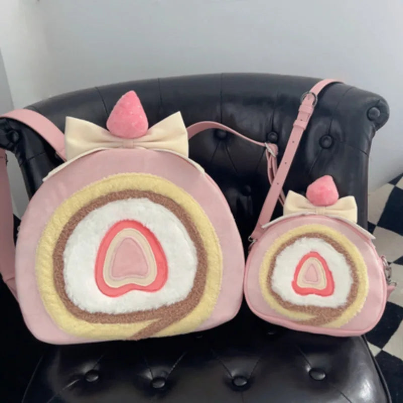 🍰 Indulge in Sweetness with Our Enchanting Cute Strawberry Cake Roll Bag 🍰