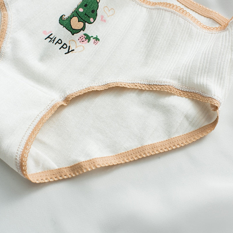 Cute Green Dinosaur Cotton Panty Set (3 Pcs)