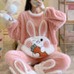 ABDL Cute Bunny Coral Fleece 2 Piece Pajama