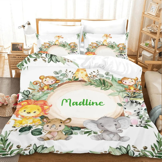 Cozy Critter Comfort: Custom ABDL Forest Friends Duvet Cover Set