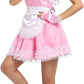 Adult Baby Pink Maid Satin Dress White Apron