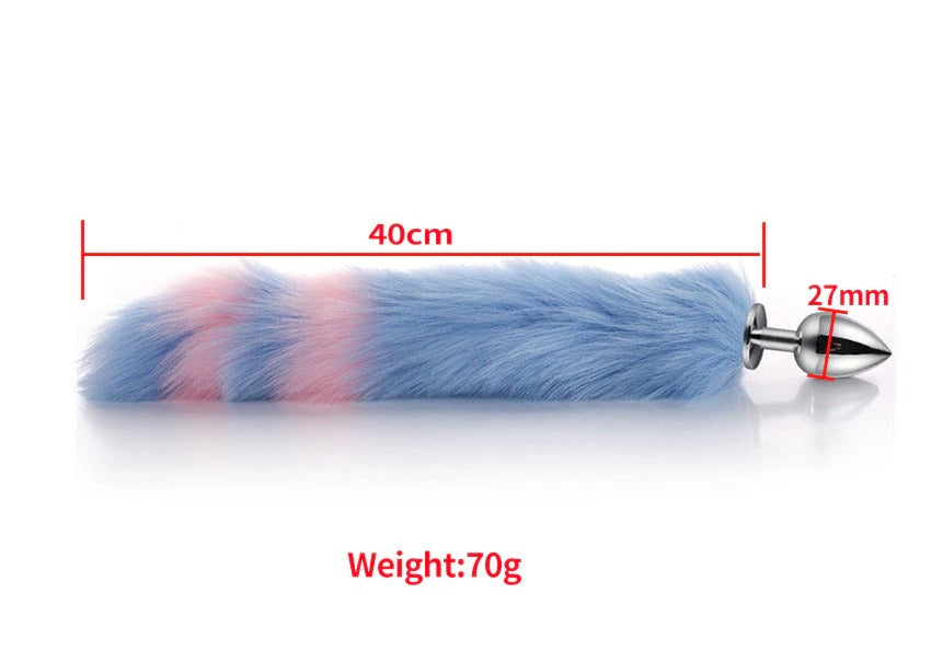 Cute Fox Tail Butt Plug, Cat Ears, Collar & Nipple Clamps Set