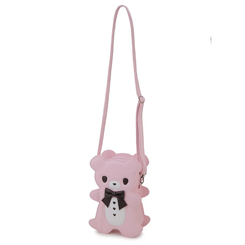 Cute Pink Bear Shaped Backpack/Crossbody Bag (3 in 1)