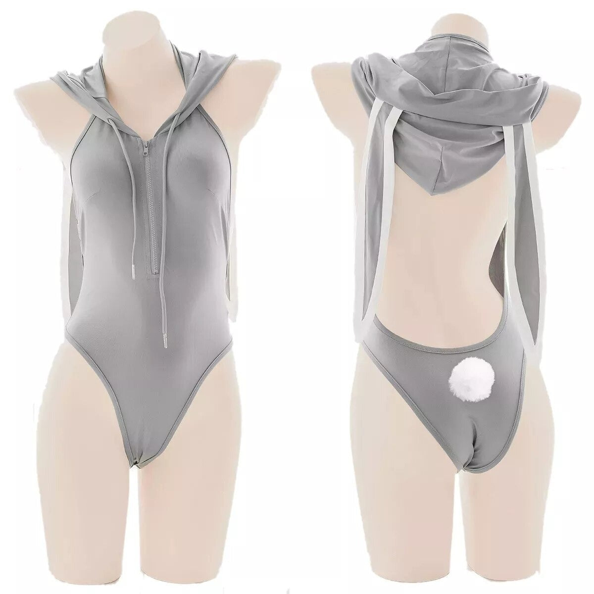 Cute Hooded Bunny Ears Bodysuit