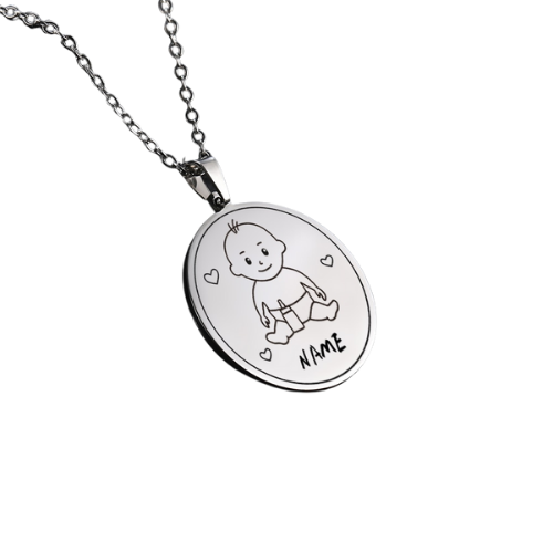 Personalized Adult Baby Name Pendant Necklace