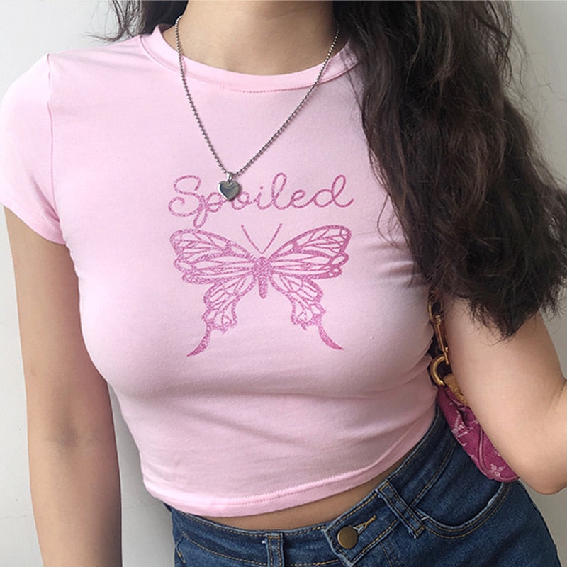 Butterfly Spoiled Crop Top