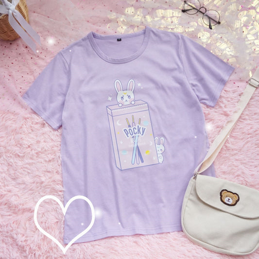 Cute Purple Rabbit T-shirt Top