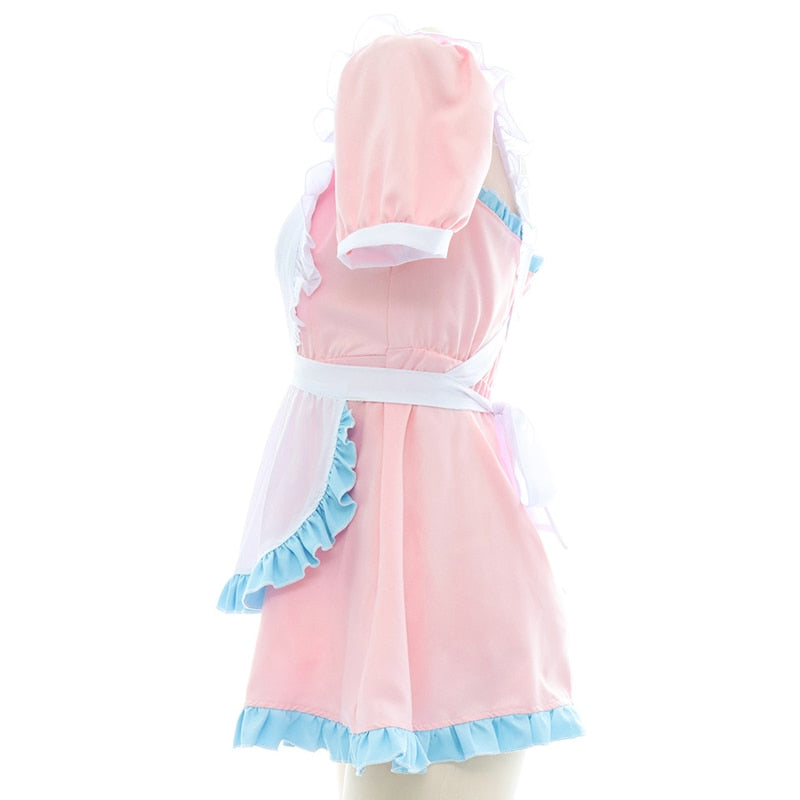 Cute Maid Uniform Ruffle Dress