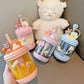 SnuggleBear Sipper: ABDL-Adorable Candy-Themed Water Bottle with Straw - 470ml