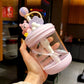 SnuggleBear Sipper: ABDL-Adorable Candy-Themed Water Bottle with Straw - 470ml