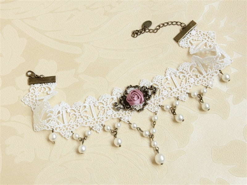 Vintage Rose Lace Choker Necklace