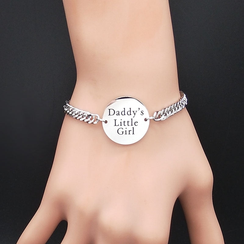 Daddy's Little Girl Stainless Steel Chain Bracelet