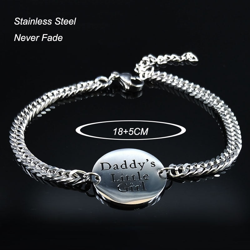 Daddy's Little Girl Stainless Steel Chain Bracelet