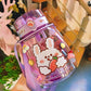 Cute Milk Tea Bear/Bunny Bottle With Straw