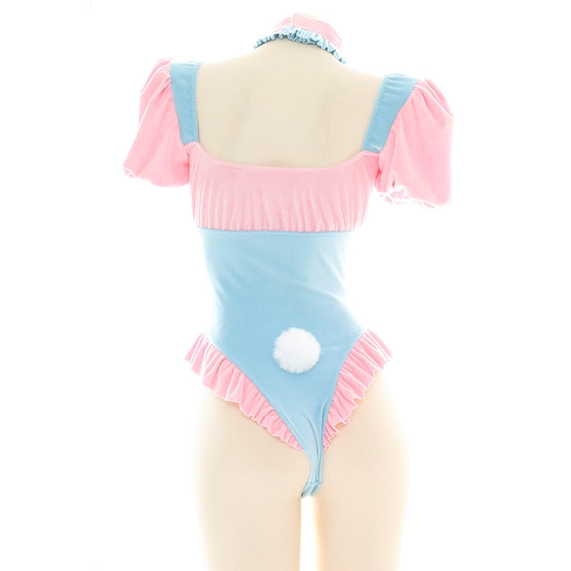 Cute Ruffles Bodysuit + Matching Collar With Bell