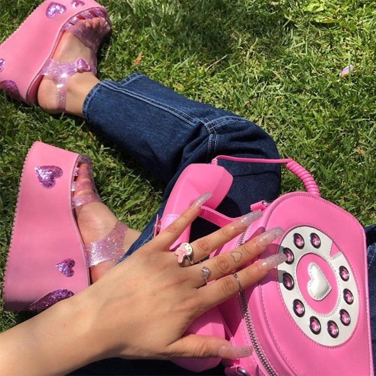 Pink Telephone Shoulder Bag